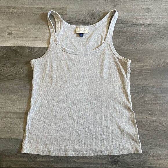 Universal Thread Tank Top Grey Marled Small Ribbed Cotton Stretch - Picture 2 of 11